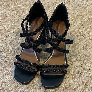 Donald Pliner Elegant Black Braided Women's Heels